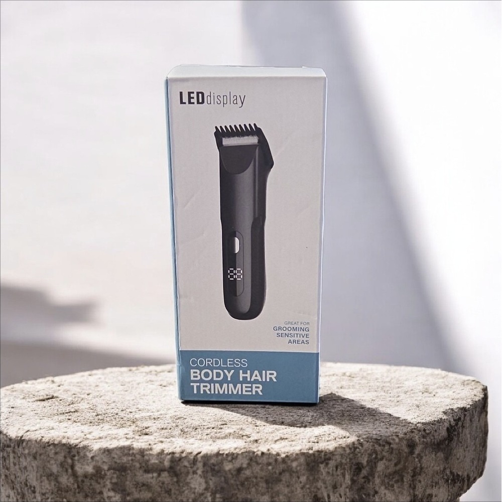 Cordless‎ Body Hair Trimmer w/ LED Display, Waterproof Grooming Sensitive Areas